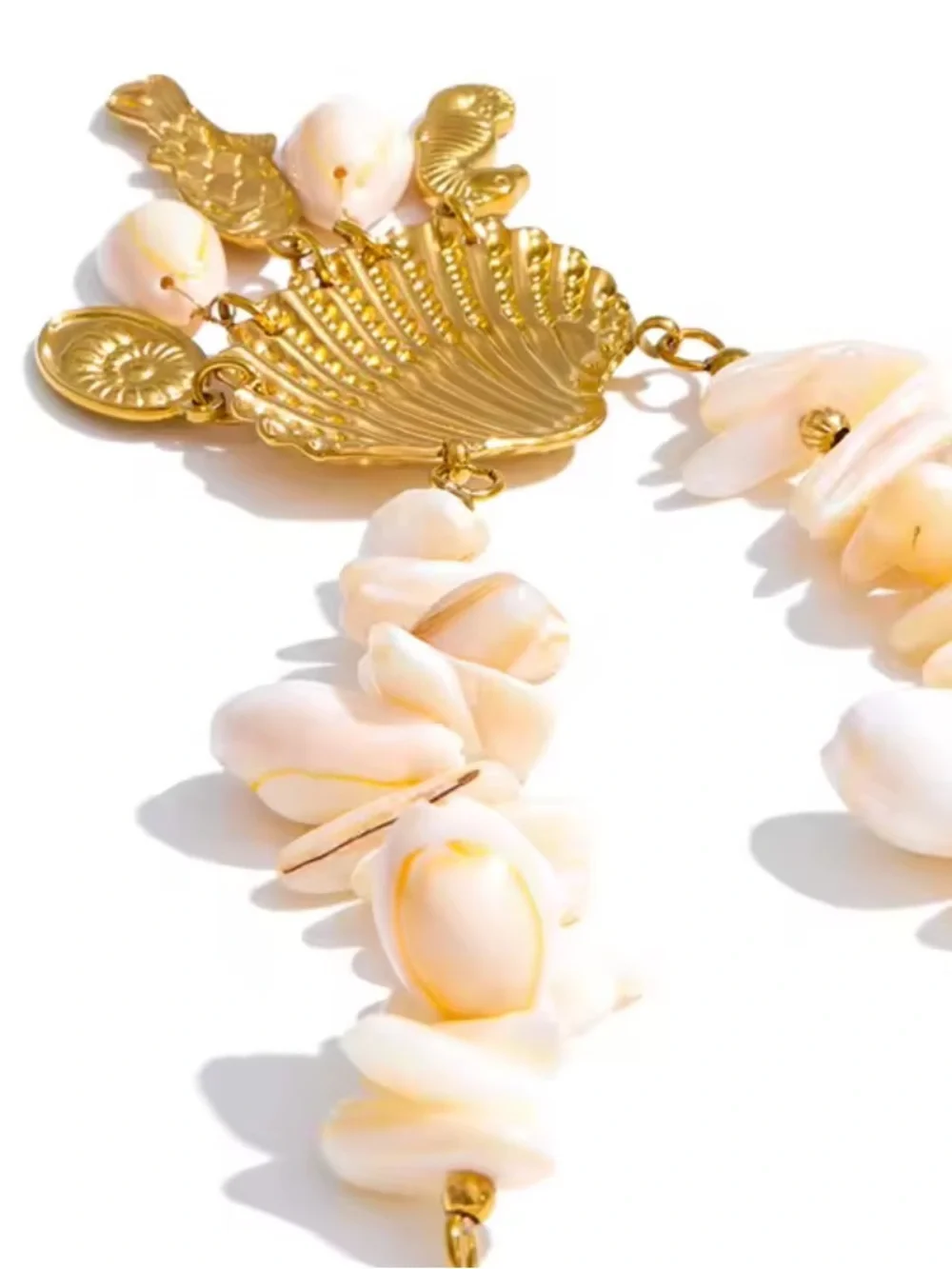 Couture Gold Shell White Mother-of-Pearl Necklace